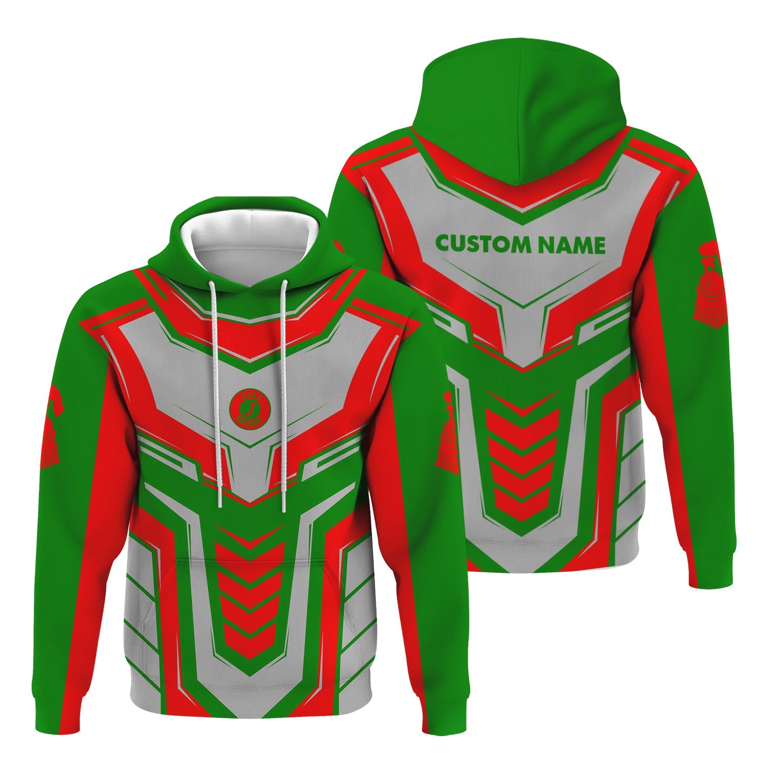 Railspirit Personalized Elgin Joliet And Eastern Railroad Hoodie Armor-Inspired Design Train Zip Up Hoodie All Over Print