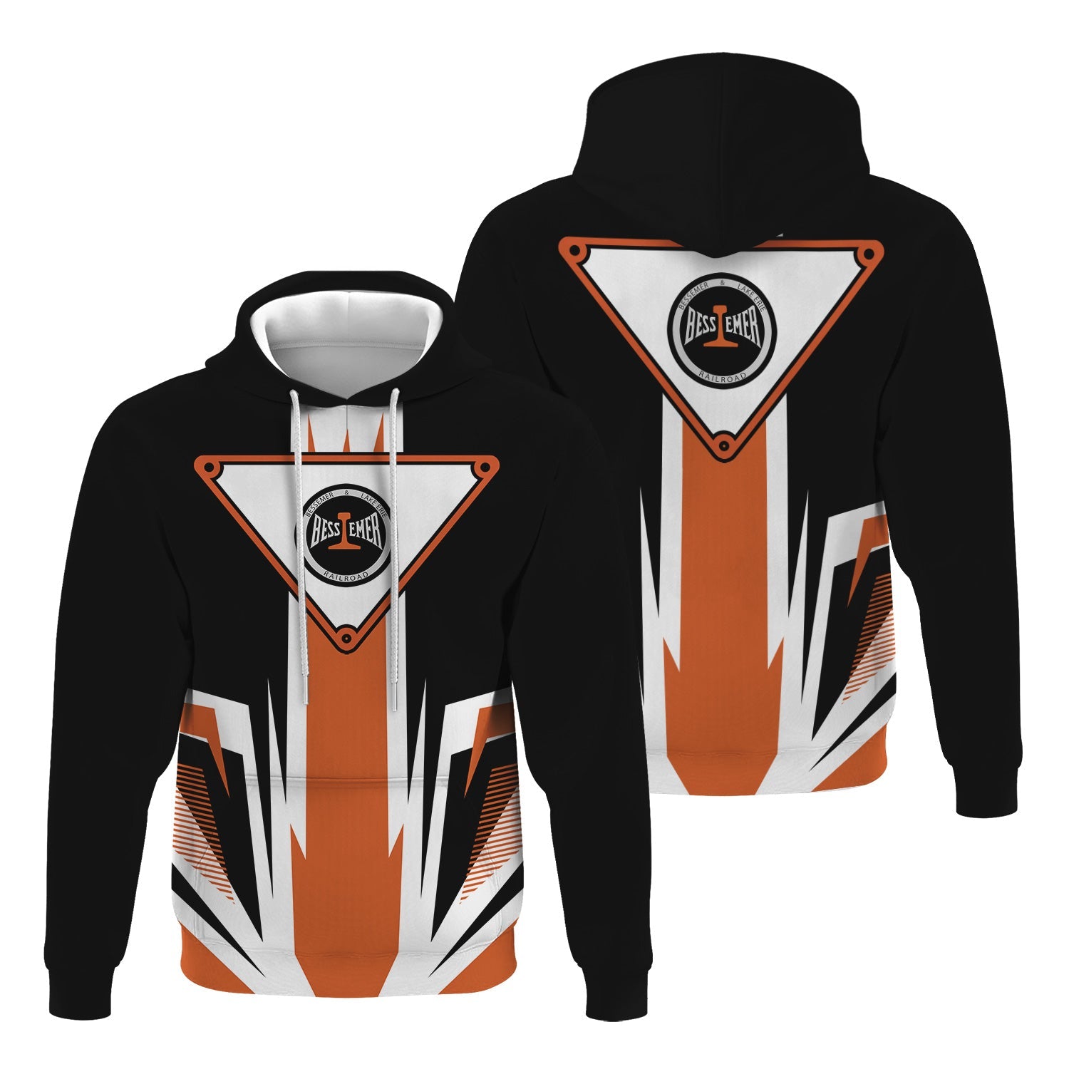 Railspirit Bessemer And Lake Erie Railroad Hoodie Bold Graphic Style All Over Printed Zip Up Hoodie