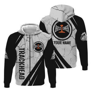 Railspirit Personalized Bessemer And Lake Erie Railroad Hoodie Crackle Texture Style Train Zip Up Hoodie For Trackhead