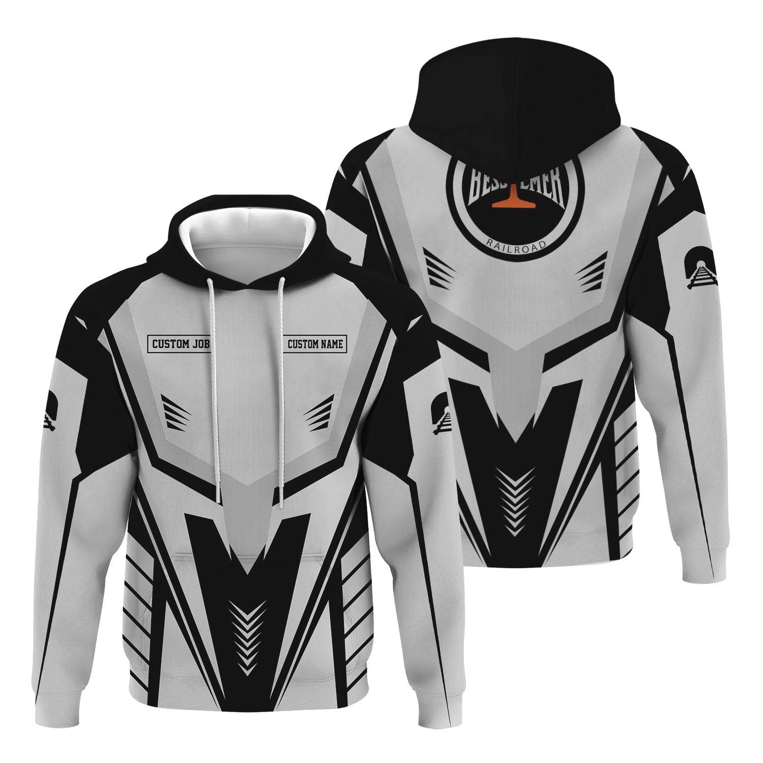 Railspirit Personalized Bessemer And Lake Erie Railroad Hoodie Workwear-Inspired with Custom Position Train Zip Up Hoodie