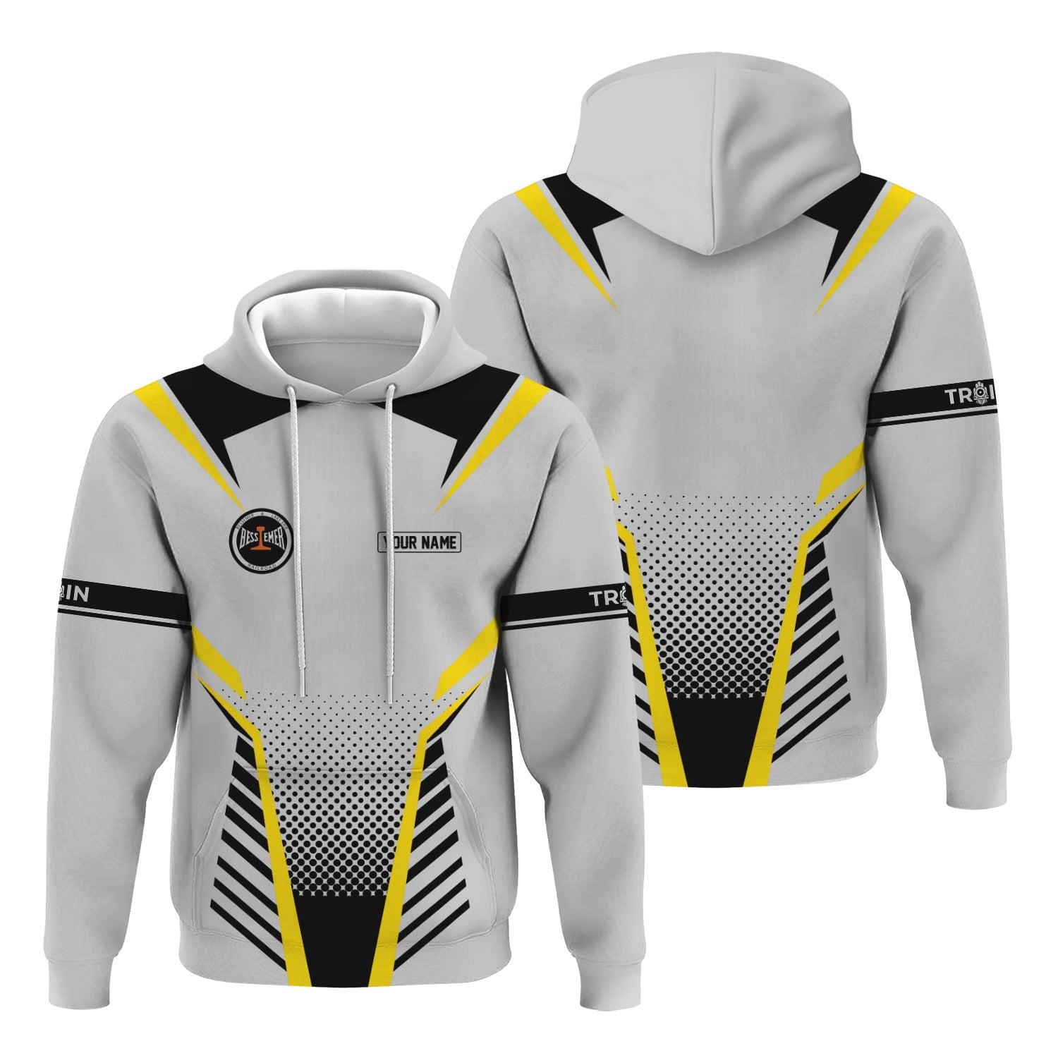 Railspirit Personalized Bessemer And Lake Erie Railroad Hoodie Unisex Train Zip Hoodie All Over Print