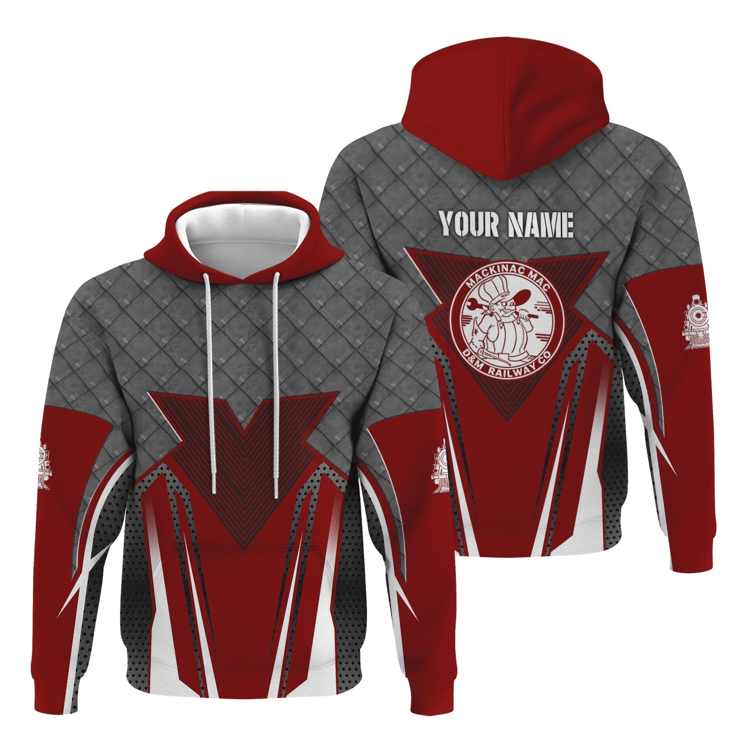 Railspirit Personalized Detroit & Mackinac Railroad Hoodie Rugged Steel Vibes Train Zip Up Hoodie All Over Print