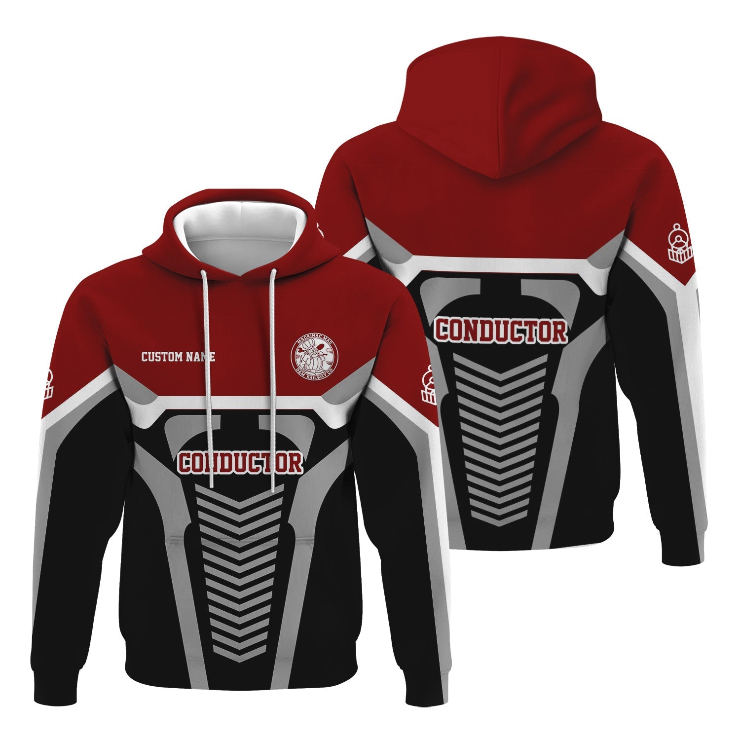 Railspirit Personalized Detroit & Mackinac Railroad Hoodie Track-Inspired with Custom Job Position Train Zip Up Hoodie