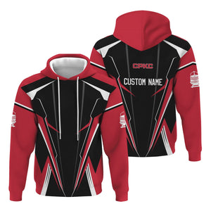 Railspirit Personalized Canadian Pacific Kansas City Hoodie Lightning-Edge Design CPKC Train Zip Up Hoodie For Railroad Lovers