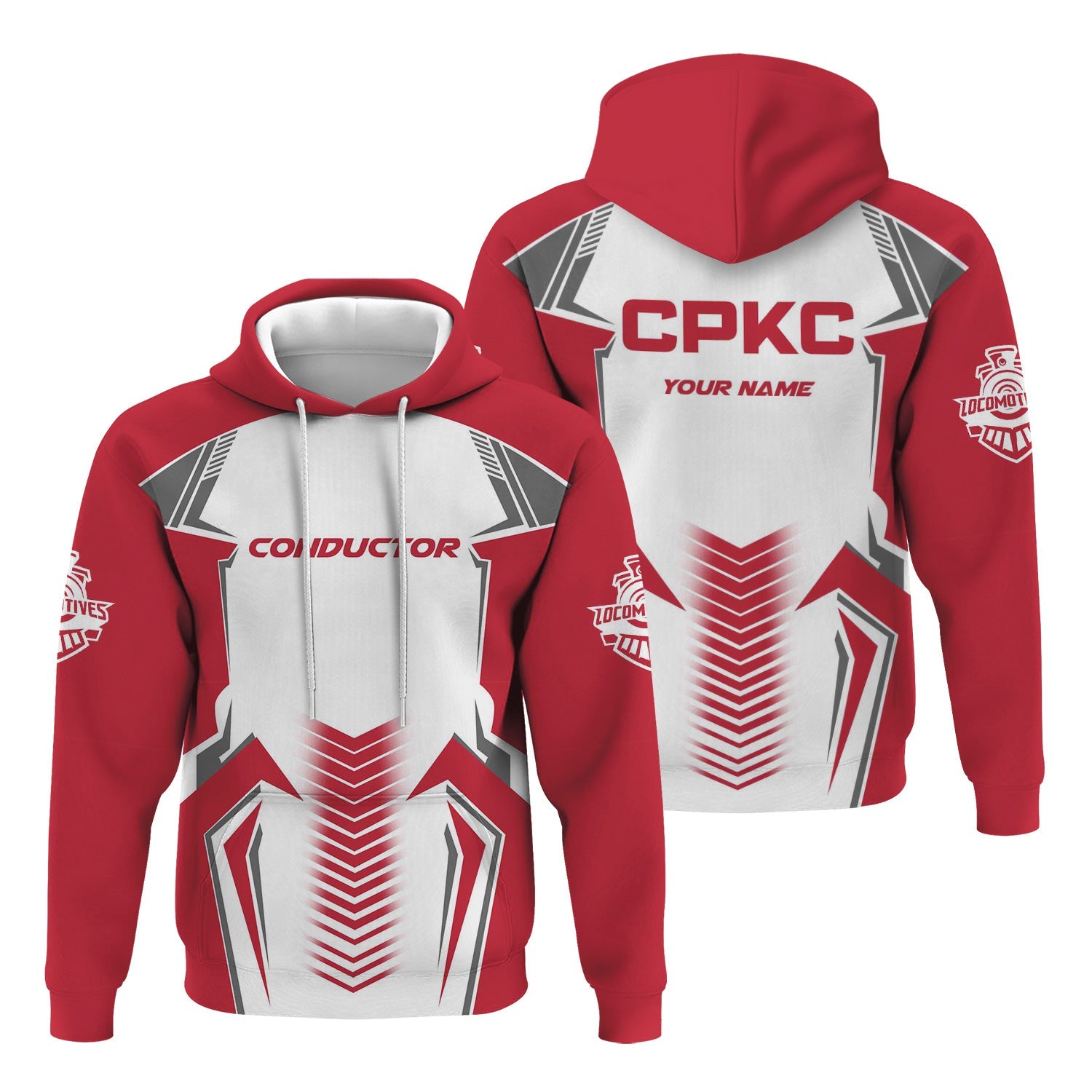 Railspirit Personalized Canadian Pacific Kansas City Hoodie Standout Style with Custom Position CPKC Train Zip Up Hoodie