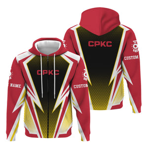 Railspirit Personalized Canadian Pacific Kansas City Hoodie Lightning Graphic Style CPKC Zip Up Hoodie Gift Idea For Train Lover