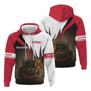 Railspirit Personalized Canadian Pacific Kansas City Hoodie Angry Train CPKC Hoodie Gift Idea For Train Lover