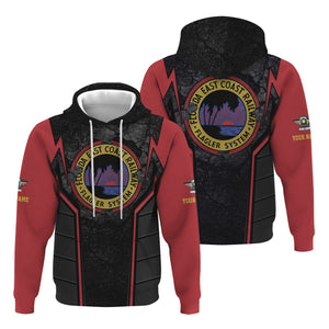 Railspirit Personalized Florida East Coast Railway Hoodie Cracked Metal Design Train Zip Up Hoodie for Rail Enthusiasts