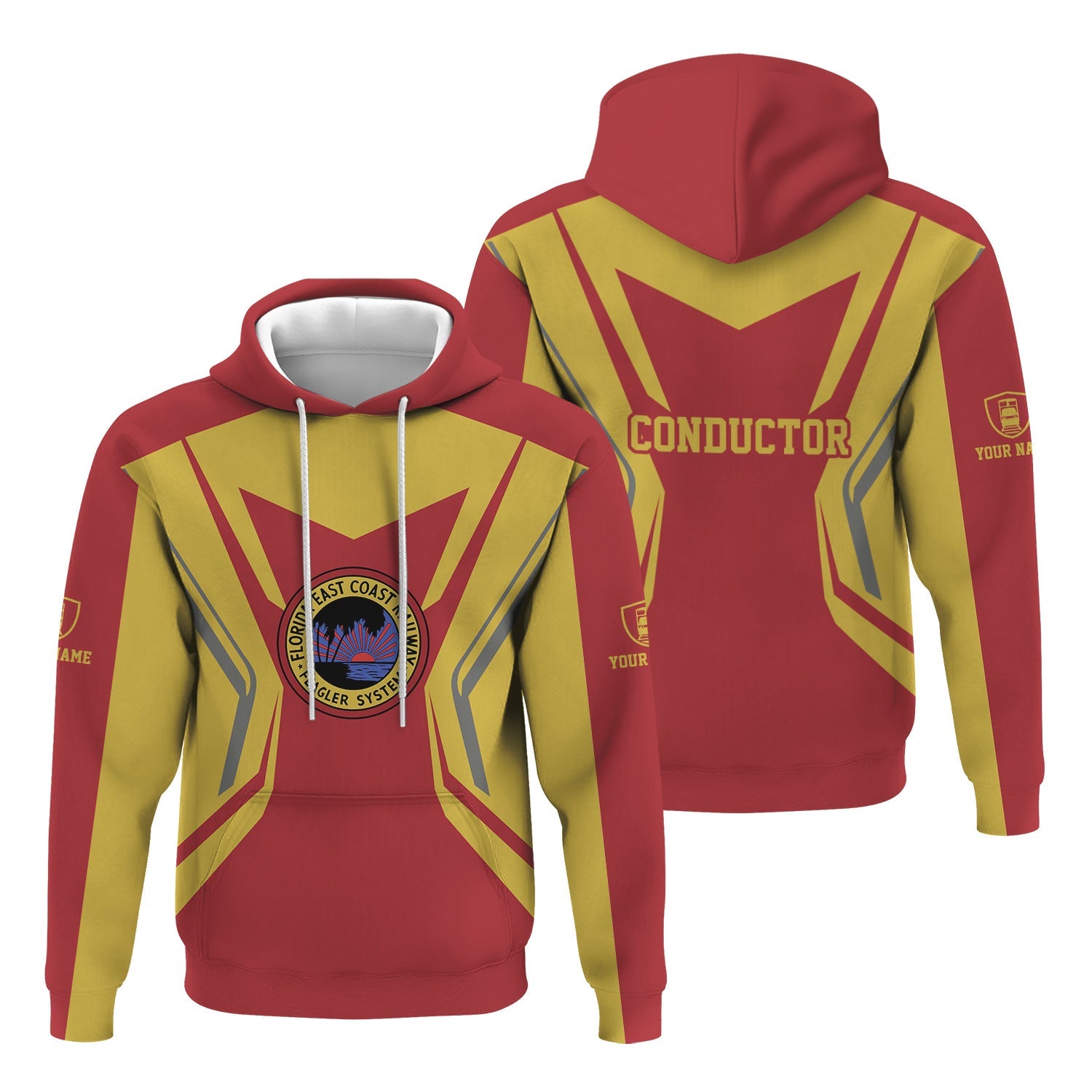 Railspirit Personalized Florida East Coast Railway Hoodie Unique Style with Custom Job Train Zip Up Hoodie