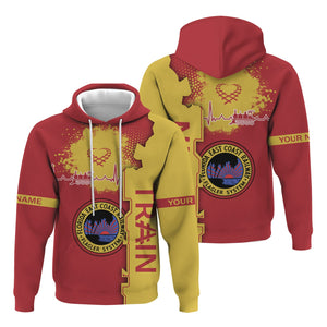 Railspirit Personalized Florida East Coast Railway Hoodie Engine Heartbeat and Track Love Style Zip Up Hoodie Gift Idea For Train Lovers