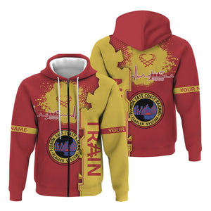 Railspirit Personalized Florida East Coast Railway Hoodie Engine Heartbeat and Track Love Style Zip Up Hoodie Gift Idea For Train Lovers