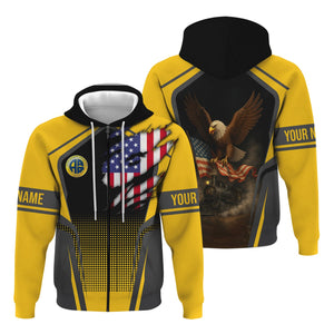 Railspirit Personalized Alaska Railroad Hoodie American Eagle Vintage Train Zip Up Hoodie