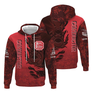 Railspirit Personalized Kansas City Southern Hoodie Blazing Style with Custom Position Train Zip Up Hoodie