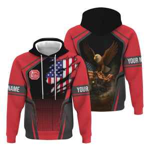 Railspirit Personalized Kansas City Southern Hoodie American Eagle Vintage Train Zip Up Hoodie