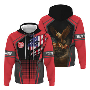 Railspirit Personalized Kansas City Southern Hoodie American Eagle Vintage Train Zip Up Hoodie