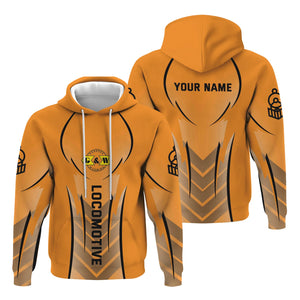 Railspirit Personalized Genesee & Wyoming Inc. Railroad Hoodie Striking Line Style Train Zip Up Hoodie For Locomotive Lovers