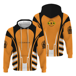 Railspirit Personalized Genesee & Wyoming Inc. Railroad Hoodie Striped Railroad Style Train Zip Up Hoodie All Over Print