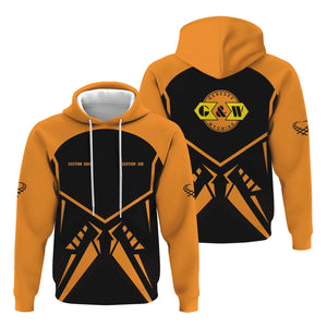 Railspirit Personalized Genesee & Wyoming Inc. Railroad Hoodie Vibriant Style with Custom Position Train Zip Up Hoodie