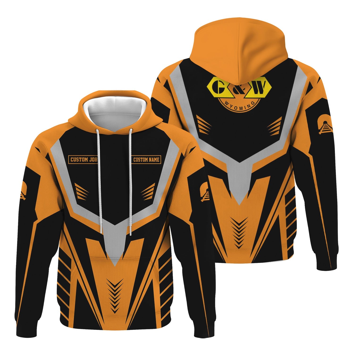 Railspirit Personalized Genesee & Wyoming Inc. Railroad Hoodie Workwear-Inspired with Custom Position Train Zip Up Hoodie