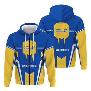 Railspirit Personalized Conrail Railroad Hoodie Custom Year Railroader Zip Up Hoodie Gift Idea For Train Lover