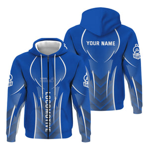 Railspirit Personalized Conrail Railroad Hoodie Striking Line Style Train Zip Up Hoodie For Locomotive Lovers