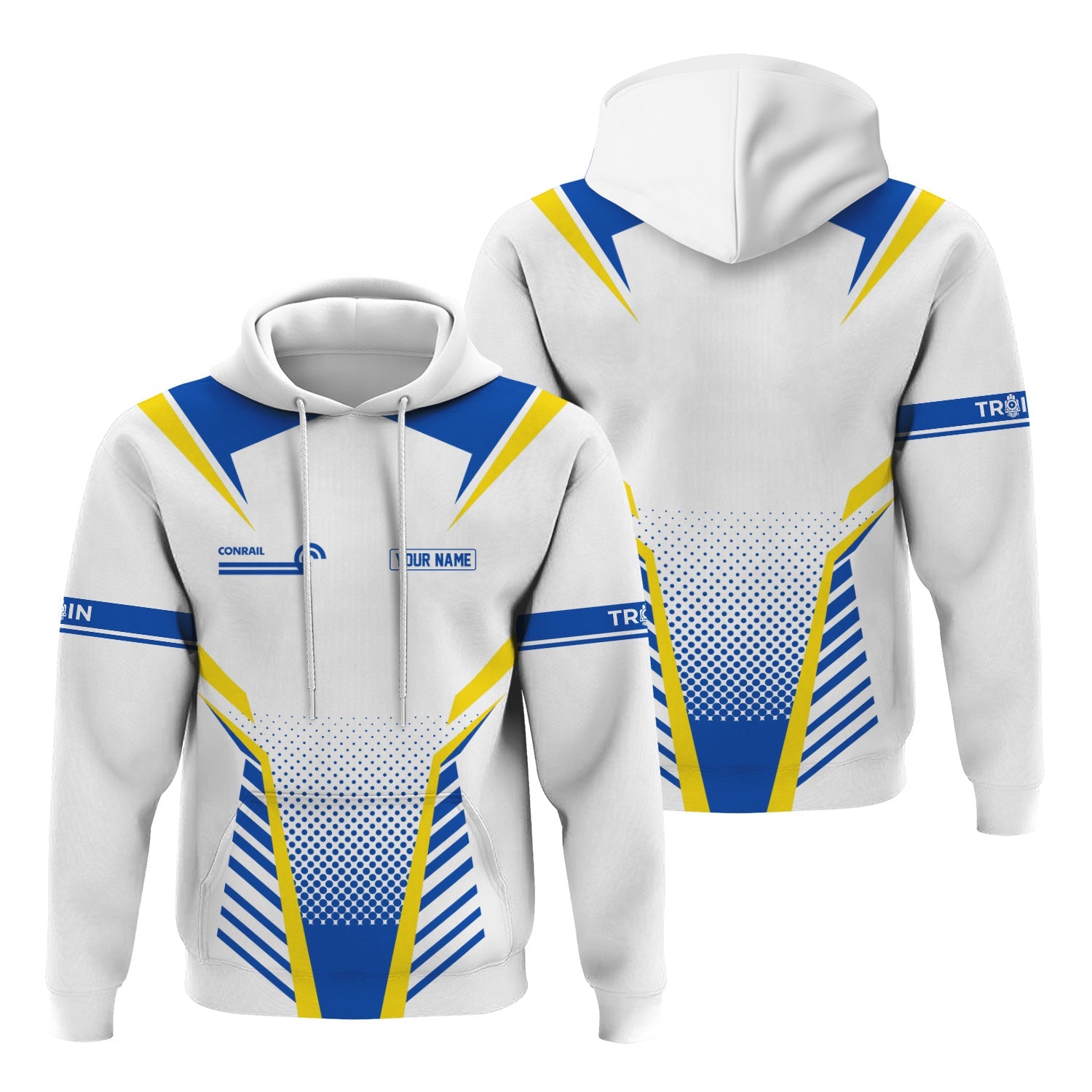 Railspirit Personalized Conrail Railroad Hoodie Unisex Train Zip Hoodie All Over Print