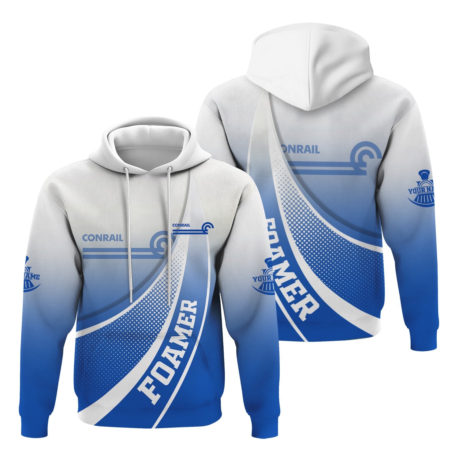 Railspirit Personalized Conrail Railroad Hoodie Railway-Themed Style Zip Up Hoodie Gift Idea For Trainspotter