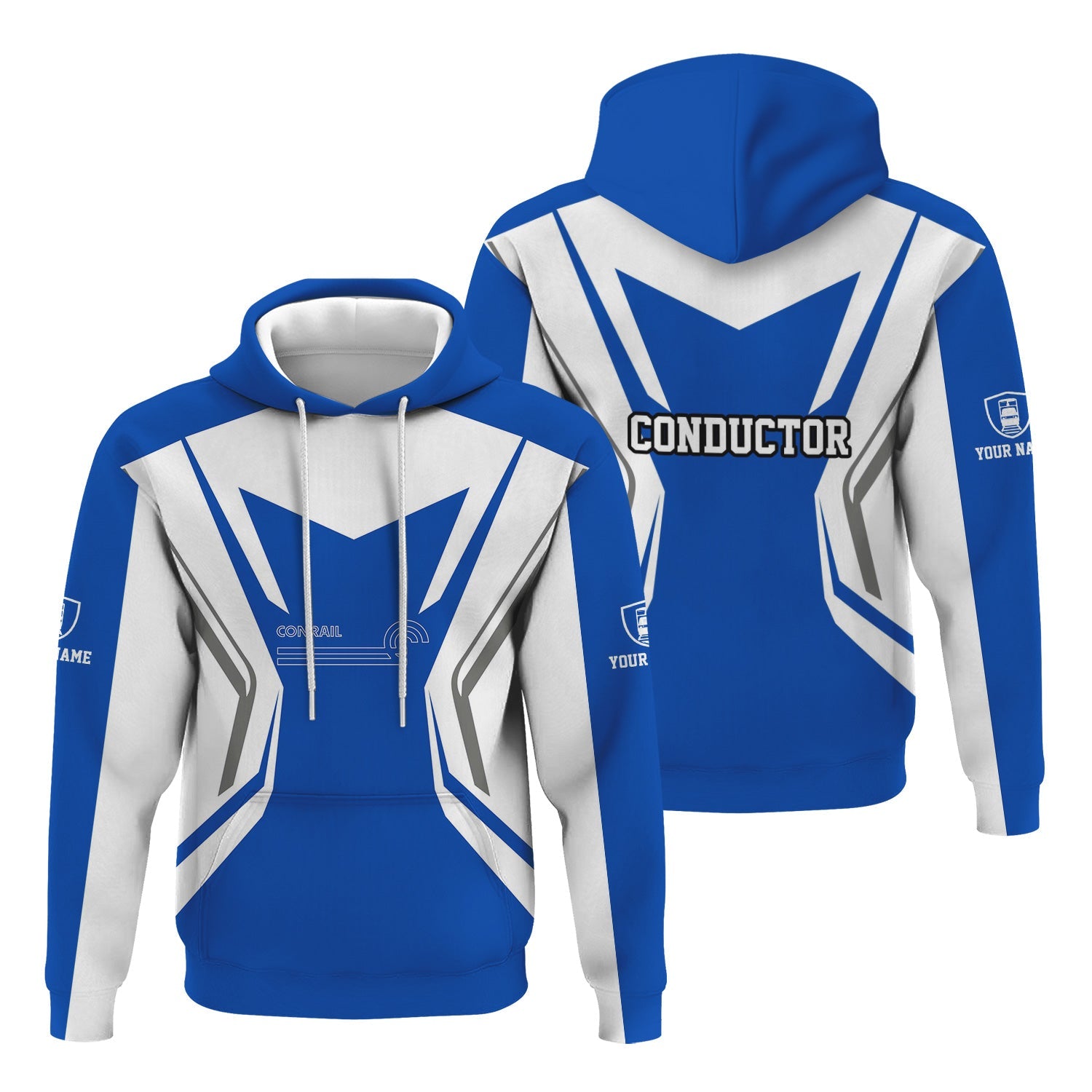 Railspirit Personalized Conrail Railroad Hoodie Unique Style with Custom Job Train Zip Up Hoodie