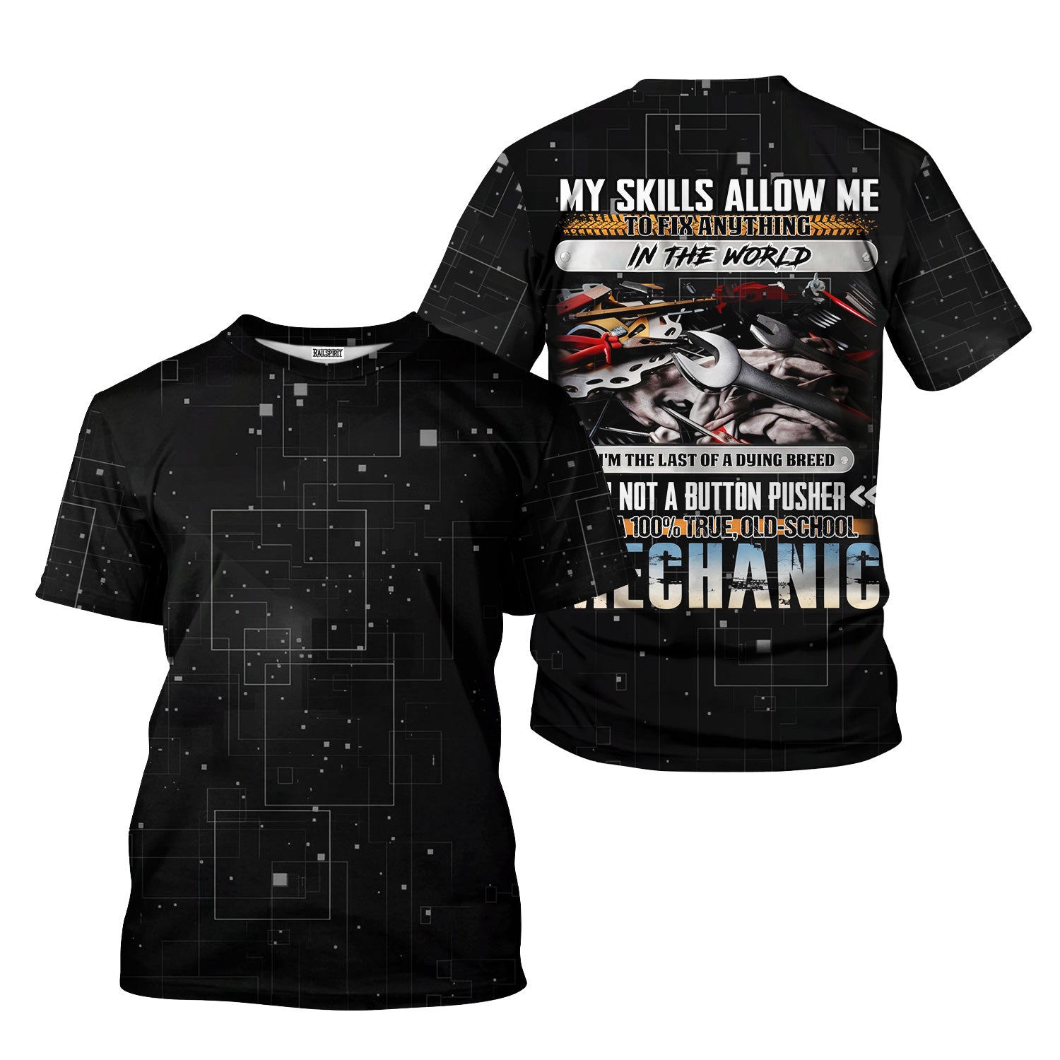 Old School Mechanic Hoodie My Skills Allow Me To Fix Anything Funny Mechanic T Shirt Gift For Auto Repair Bomber Jacket For Mechanic Men