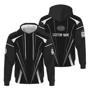 Railspirit Personalized New York Central Railroad Hoodie Lightning-Edge Design Train Zip Up Hoodie For Railroad Lovers