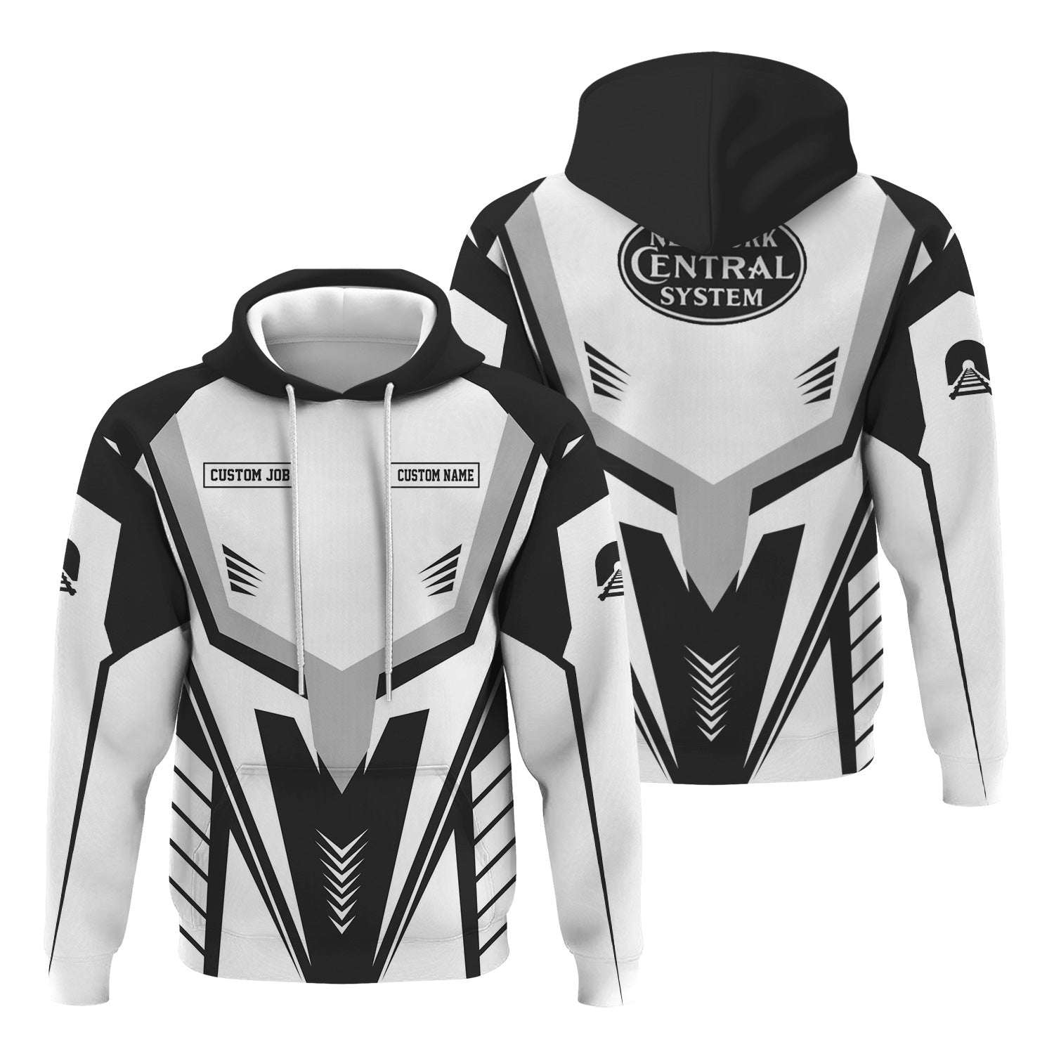 Railspirit Personalized New York Central Railroad Hoodie Workwear-Inspired with Custom Position Train Zip Up Hoodie