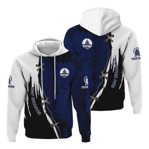 Railspirit Personalized Baltimore and Ohio Railroad Hoodie Retro Stitches Design with Custom Position B&O Train Zip Up Hoodie