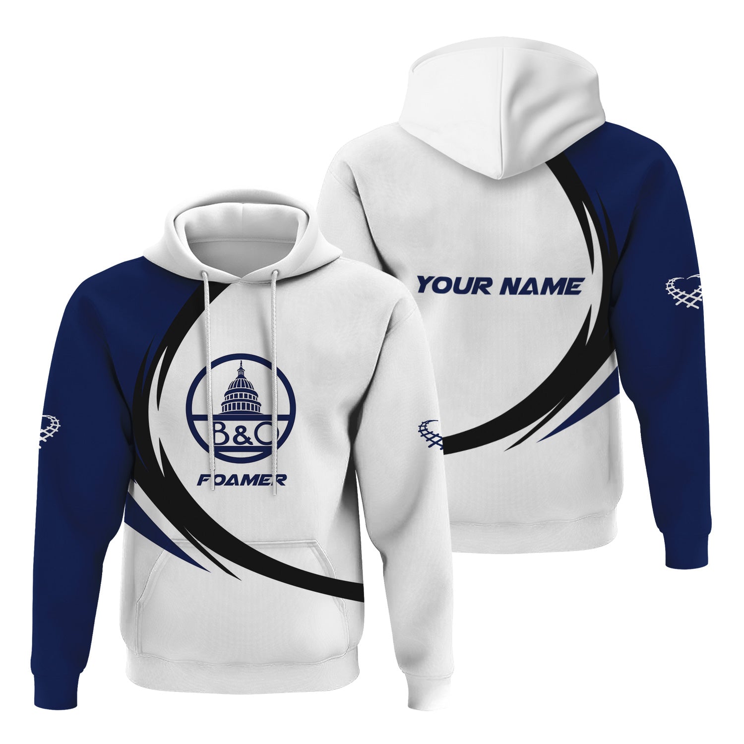 Railspirit Personalized Baltimore and Ohio Railroad Hoodie Unique Graphic Style B&O Zip Up Hoodie For Train Enthusiasts
