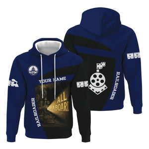 Railspirit Personalized Baltimore and Ohio Railroad Hoodie All Aboard Steam Train Movie Projector Style B&O Zip Up Hoodie