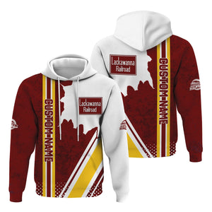 Railspirit Personalized Delaware, Lackawanna and Western Railroad Hoodie DL&W All Over Printed Unisex Zip Up Hoodie