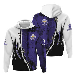 Railspirit Personalized Southern Pacific Railroad Hoodie Retro Stitches Design with Custom Position Train Zip Up Hoodie