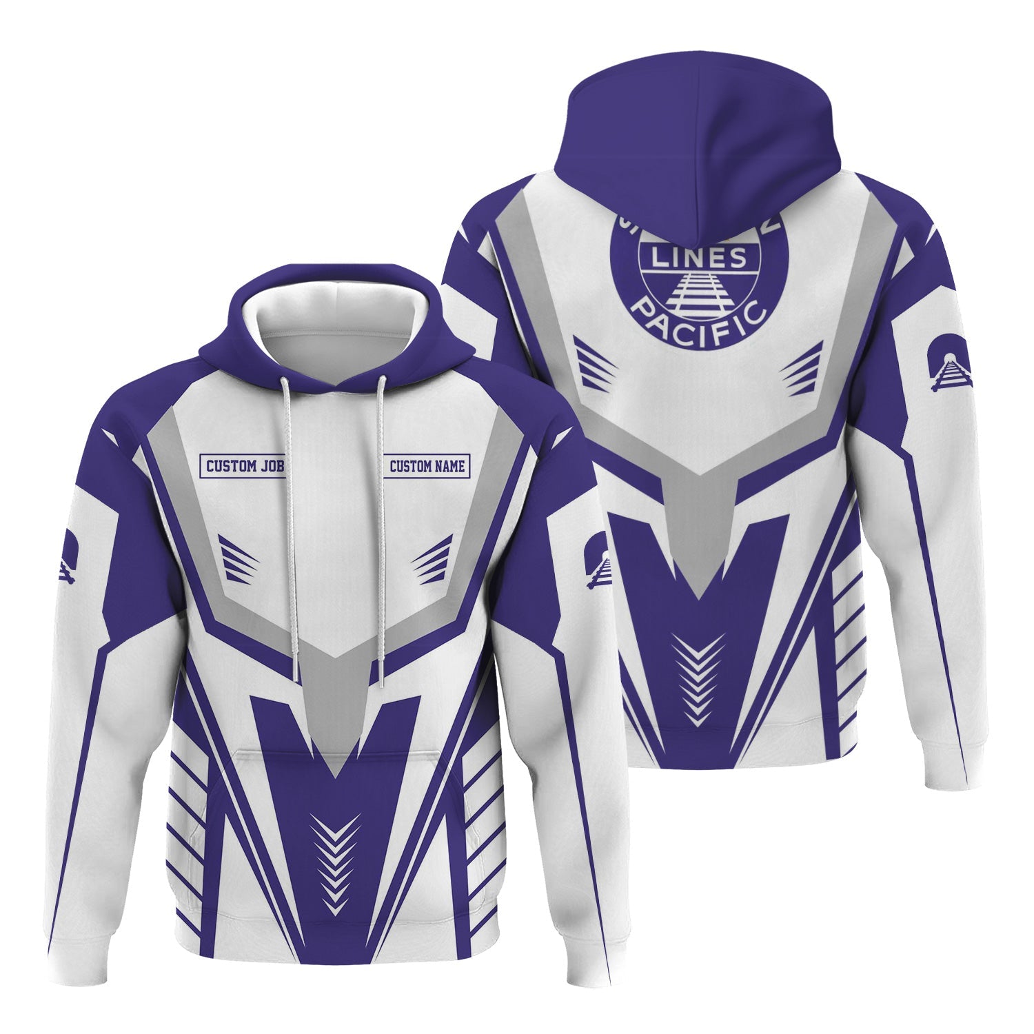 Railspirit Personalized Southern Pacific Railroad Hoodie Workwear-Inspired with Custom Position Train Zip Up Hoodie