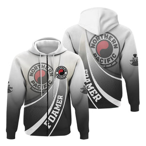 Railspirit Personalized Northern Pacific Railway Hoodie Railway-Themed Style Zip Up Hoodie Gift Idea For Trainspotter