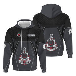 Railspirit Personalized Northern Pacific Railway Hoodie Steam Locomotive Engine Graphic Train Zip Up Hoodie All Over Print