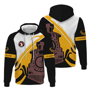 Railspirit Personalized Great Northern Railway Hoodie Flame-Inspired Style GNR Zip Up Hoodie Gift Idea For Train Lovers
