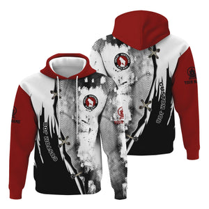 Railspirit Personalized Great Northern Railway Hoodie Retro Stitches Design with Custom Position GNR Train Zip Up Hoodie