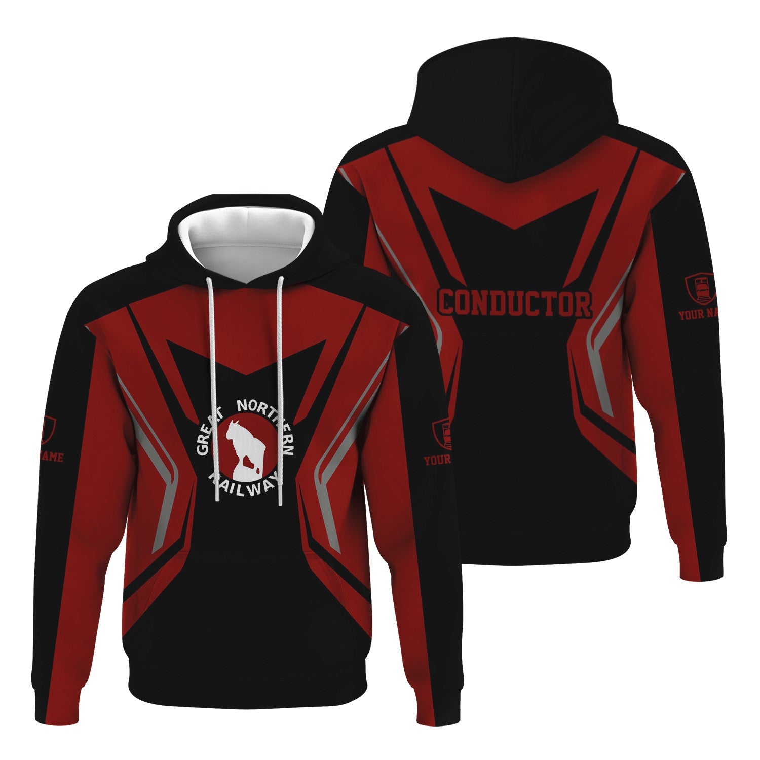 Railspirit Personalized Great Northern Railway Hoodie Unique Style with Custom Job GNR Train Zip Up Hoodie