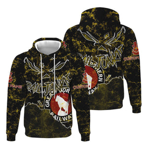 Railspirit Personalized Great Northern Railway Hoodie Torn Graphic Style GNR Train Zip Up Hoodie For Rail Junkie
