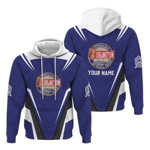 Railspirit Personalized Chicago, Burlington and Quincy Railroad Hoodie Railway Inspired Apparel Train Zip Up Hoodie For Train Lovers