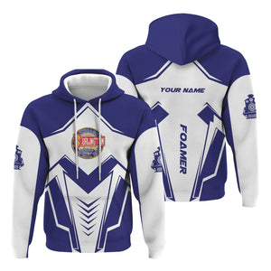 Railspirit Personalized Chicago, Burlington and Quincy Railroad Hoodie Railway Trainspotter Style Zip Up Hoodie Gift Idea For Foamers