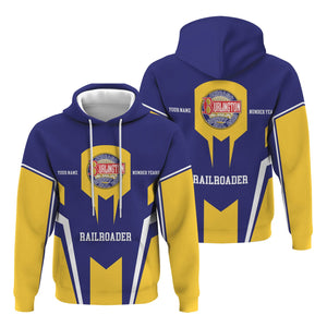 Railspirit Personalized Chicago, Burlington and Quincy Railroad Hoodie Custom Year Railroader Zip Up Hoodie Gift Idea For Train Lover