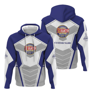 Railspirit Personalized Chicago, Burlington and Quincy Railroad Hoodie Engine-Inspired Style Train Zip Up Hoodie for Railroad Fanatic