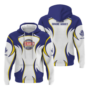 Railspirit Personalized Chicago, Burlington and Quincy Railroad Hoodie Distinctive Flame Style Zip Up Hoodie For Steam Engine Addict