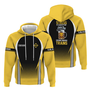 Railspirit Personalized Erie Railroad Hoodie Stress Is Caused By Not Having Enough Trains  Zip Up Hoodie