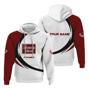 Railspirit Personalized Delaware, Lackawanna and Western Railroad Hoodie Unique Graphic Style DL&W Zip Up Hoodie For Train Enthusiasts